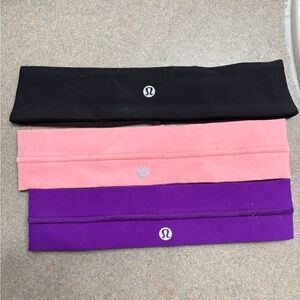lululemon athletica Black, Pink, and Purple Headbands
